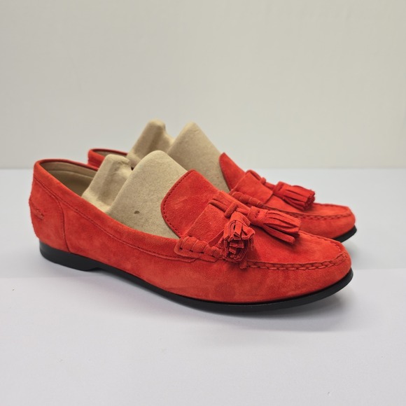 Cole Haan Shoes - Cole Haan Womens W10220 Red Suede Tassel Loafers Size 8.5 B Grand.OS
